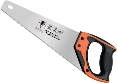 11 TPI Universal Handsaw Non-Slip Ergonomic Handle Rustproof Wood Saw, 14 Inch
