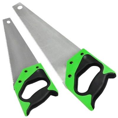 Green Plastic-Handled Polished Hand Saw